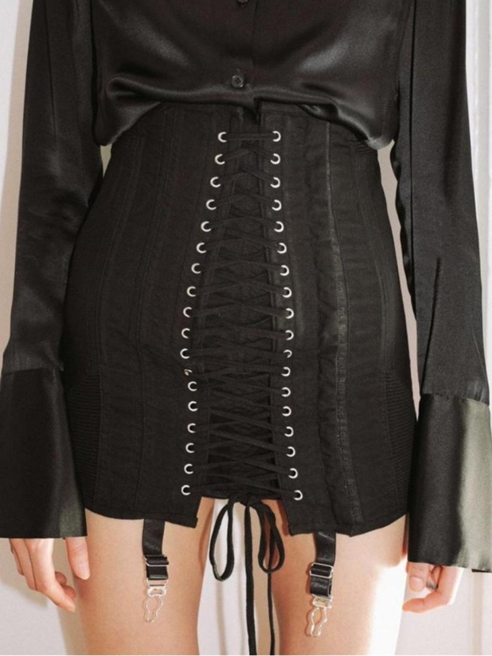 Orseund Iris Gamine Corset Skirt in Black